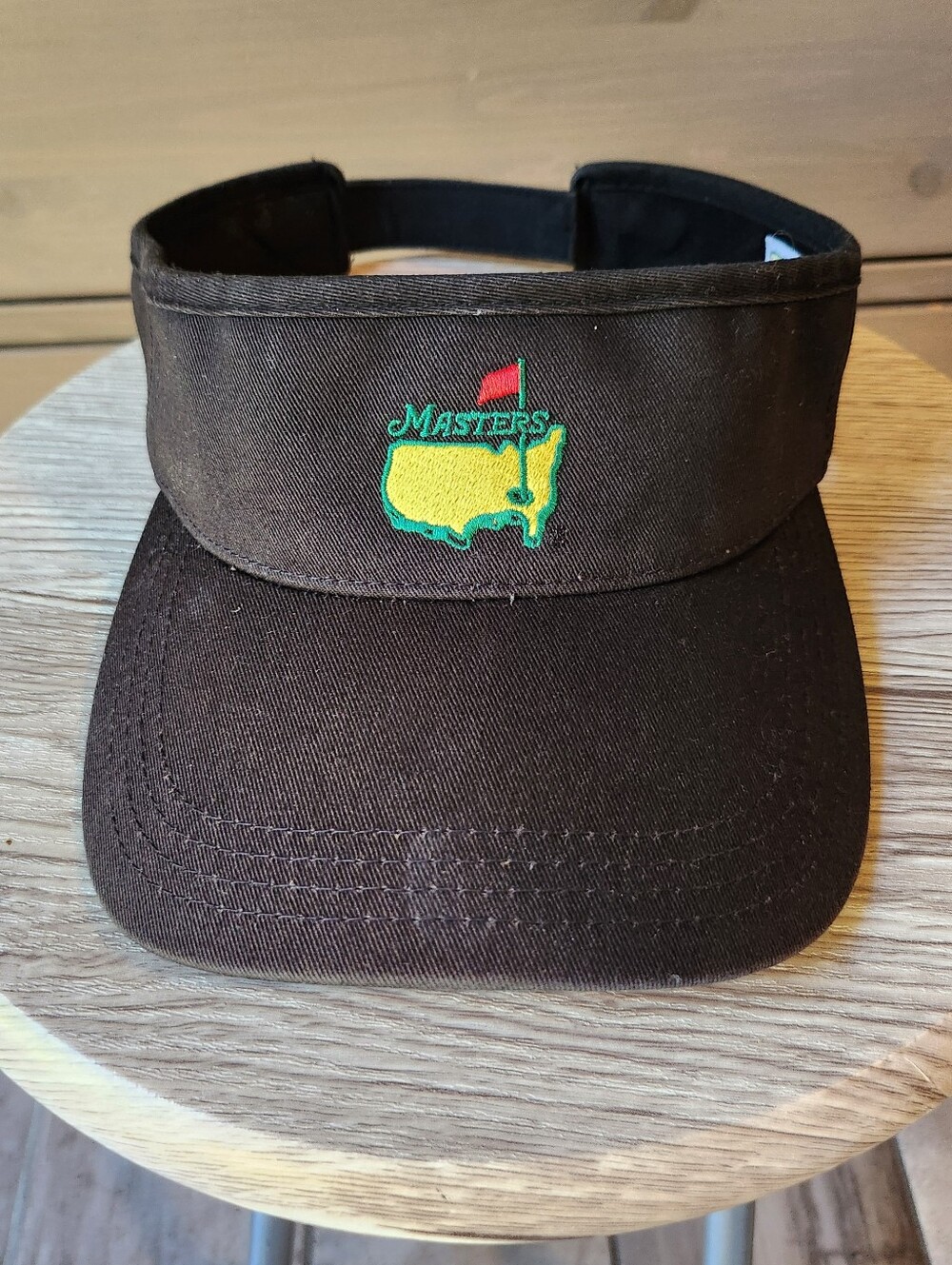 Masters Augusta national Black Visor with Green, Yellow & Red Logo